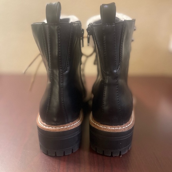 Target Black Combat Moto Boots with Rugged Sole - Picture 4 of 14